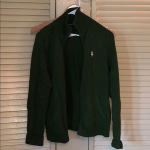 Green zip up sweater